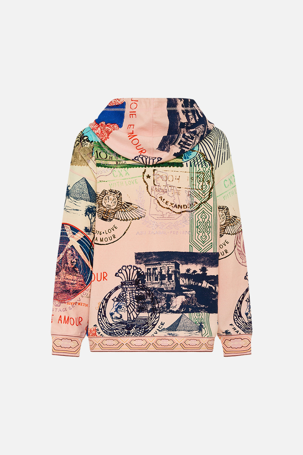 CAMILLA hoodie with pockets in Haute Passport print