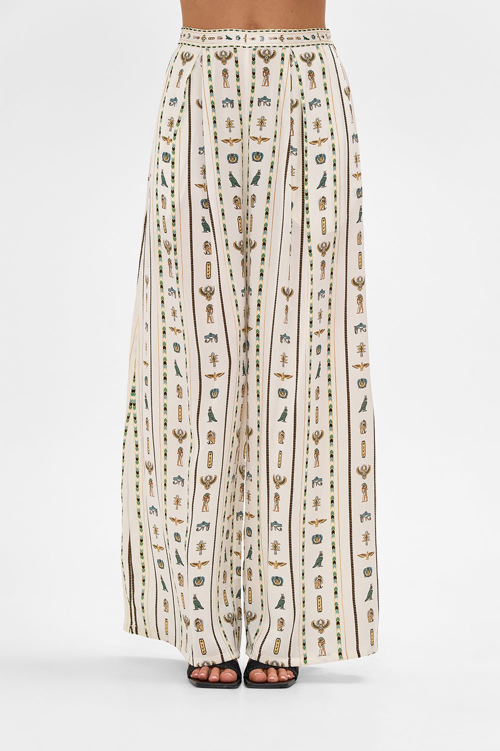CAMILLA Tuck Front Pant in Valley Of The Queens print