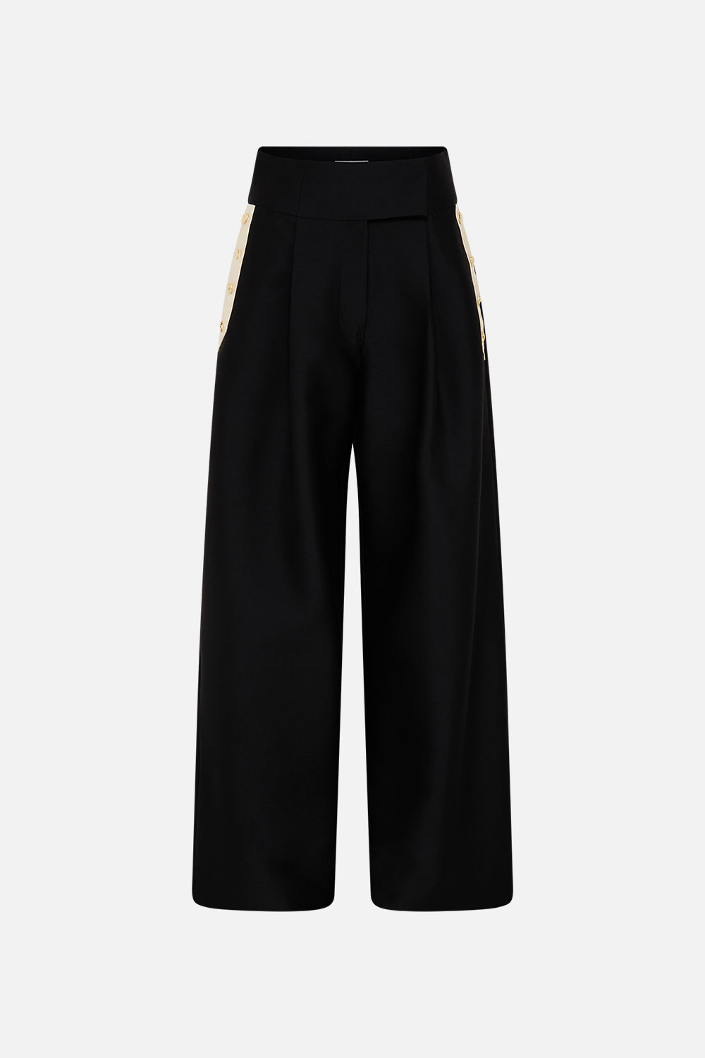 CAMILLA Wide Leg Pant With Buttons in Dynasty Daze print. 