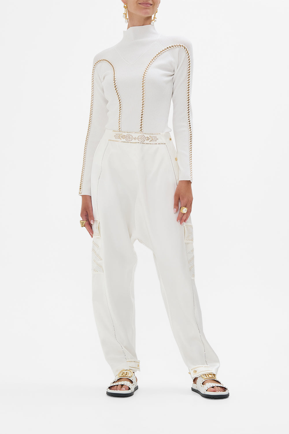 CAMILLA Harem Pant with Side Snaps in Valley Of The Queens print