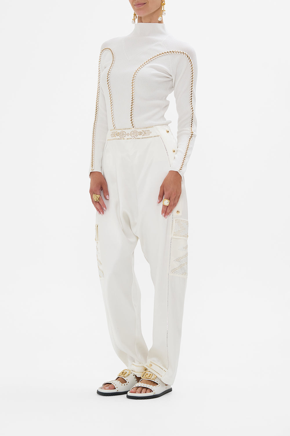 CAMILLA Harem Pant with Side Snaps in Valley Of The Queens print