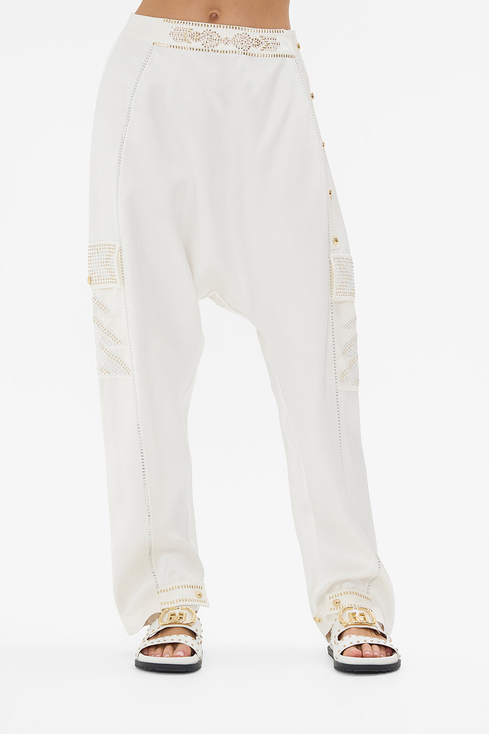 CAMILLA Harem Pant with Side Snaps in Valley Of The Queens print