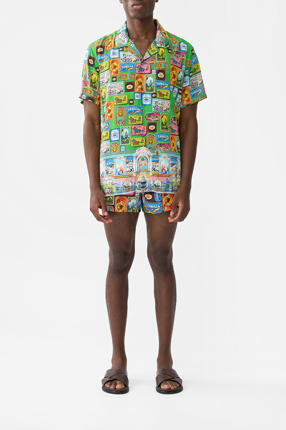 SHORT SLEEVE CAMP COLLARED SHIRT SAL DO MAR