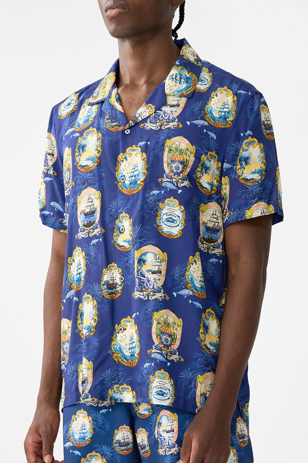 SHORT SLEEVE CAMP COLLARED SHIRT SONG OF SAINT ANTHONY