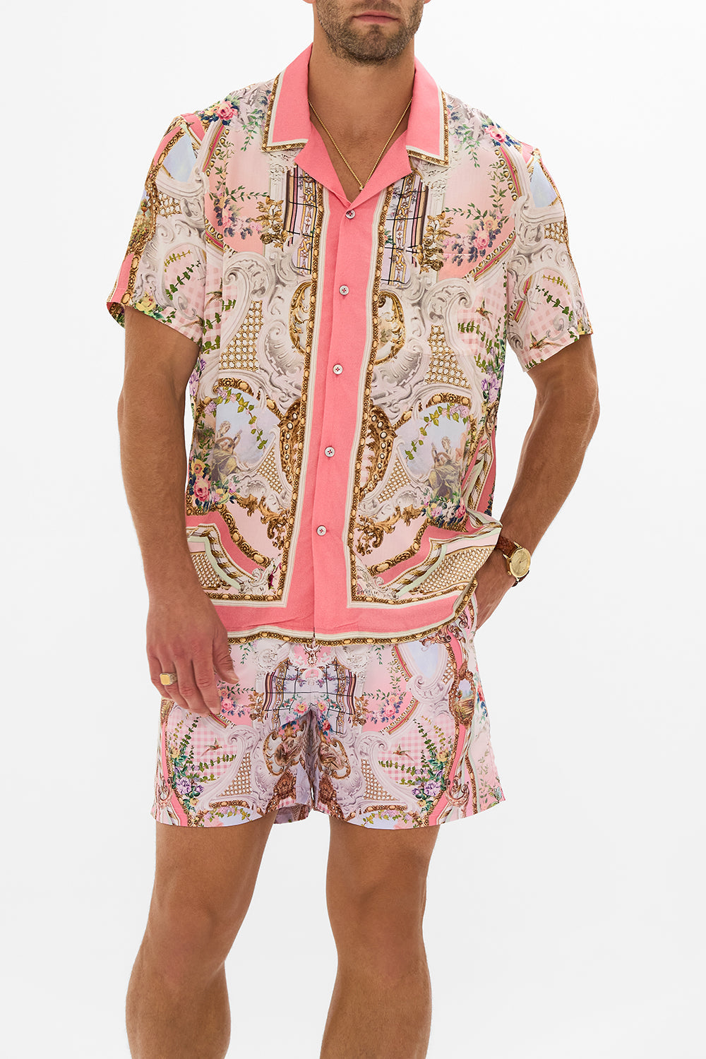 SHORT SLEEVE CAMP COLLARED SHIRT LISBON LULLABY