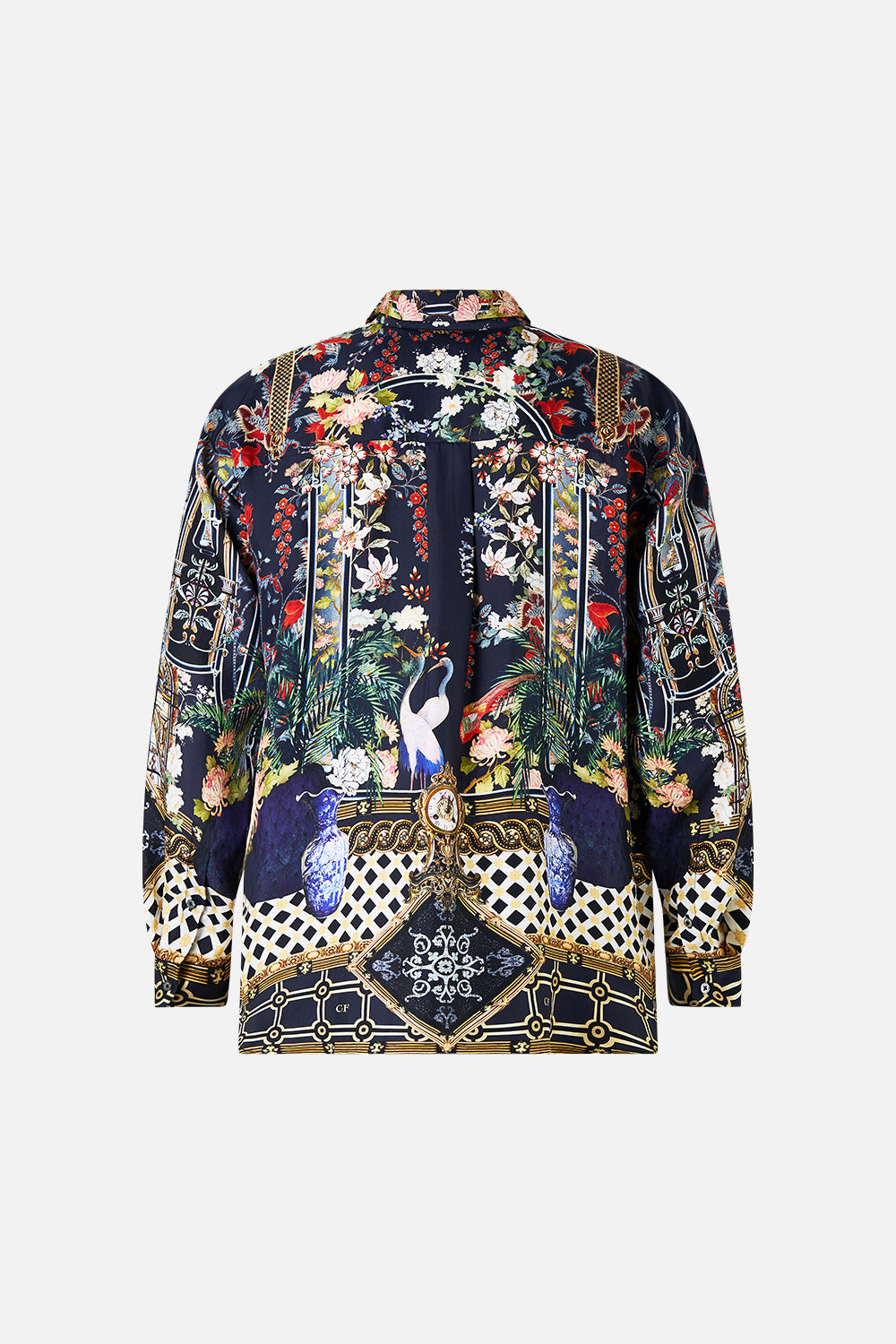 The CAMILLA OVERSIZED BUTTON THROUGH SHORT SLEEVE SHIRT WALL TO WALL WONDERS in our  print.