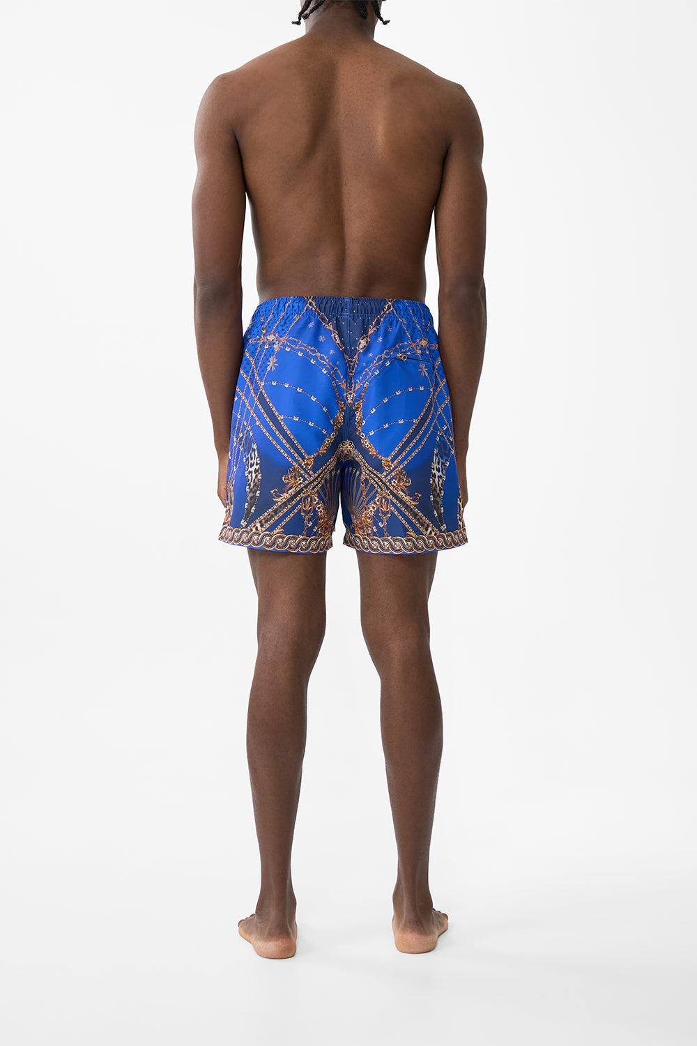The CAMILLA HEADSCARF WITH TASSELS FAITH, LUCK & JUSTICE in our  print.
