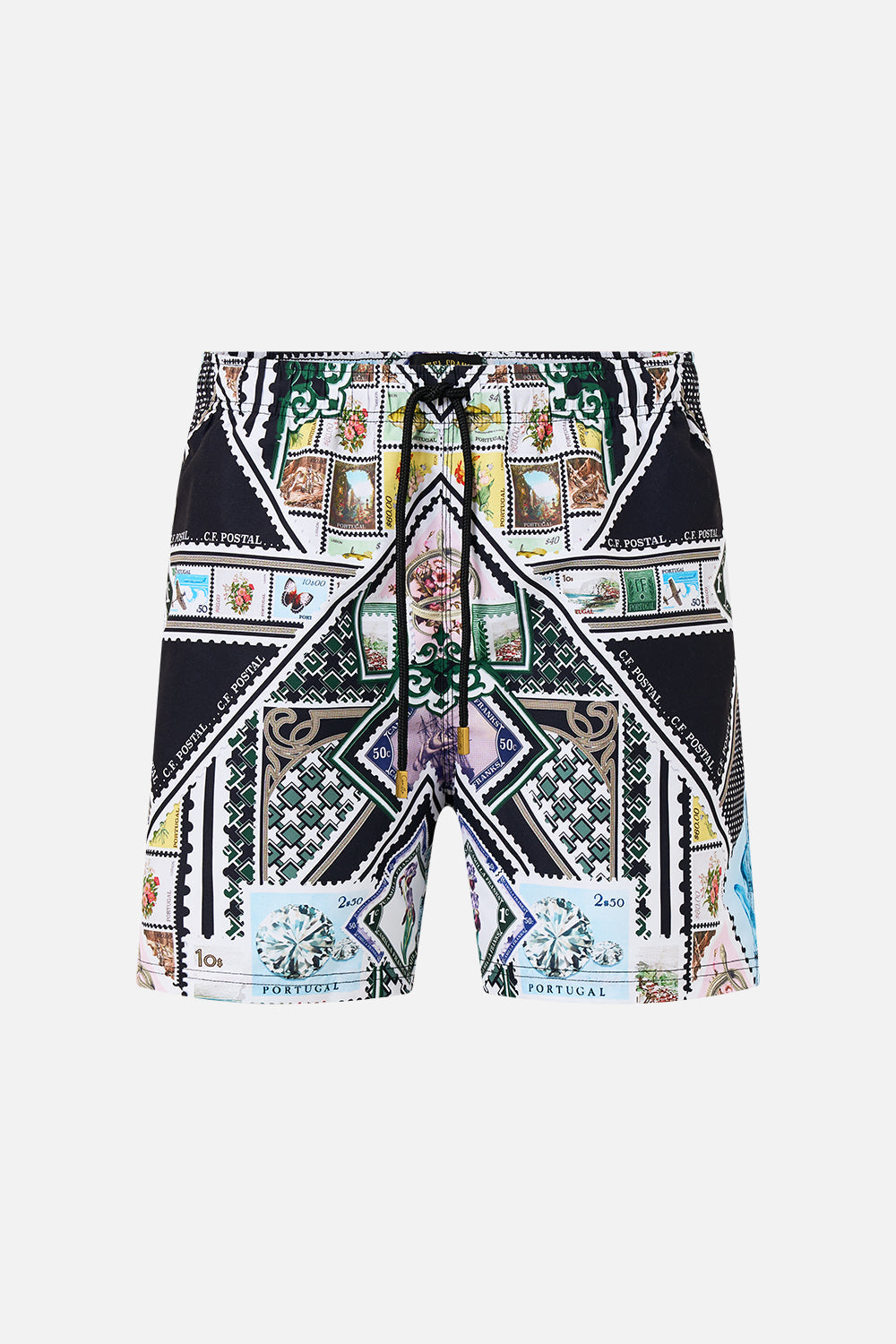 The CAMILLA MID LENGTH BOARDSHORT CORRIDOR OF CALM in our  print.