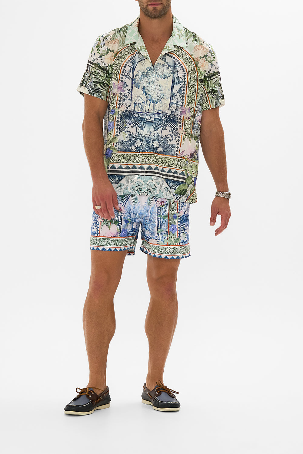 The CAMILLA LOUNGE PANT VENUS ON A VESPA in our VENUS ON A VESPA print.