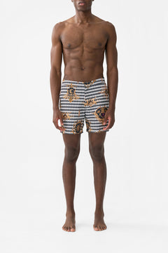 MID LENGTH SWIM SHORT MONARCHY MANIA