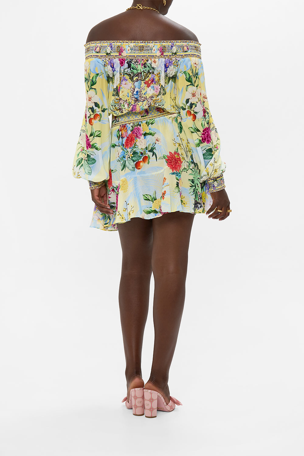 OFF SHOULDER SHORT DRESS FLOR FANTÁSTICA