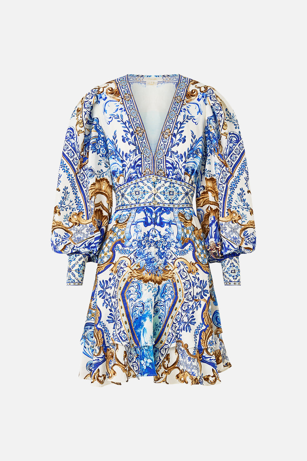 BUTTON FRONT FRILL DRESS AZUL ADVENTURES