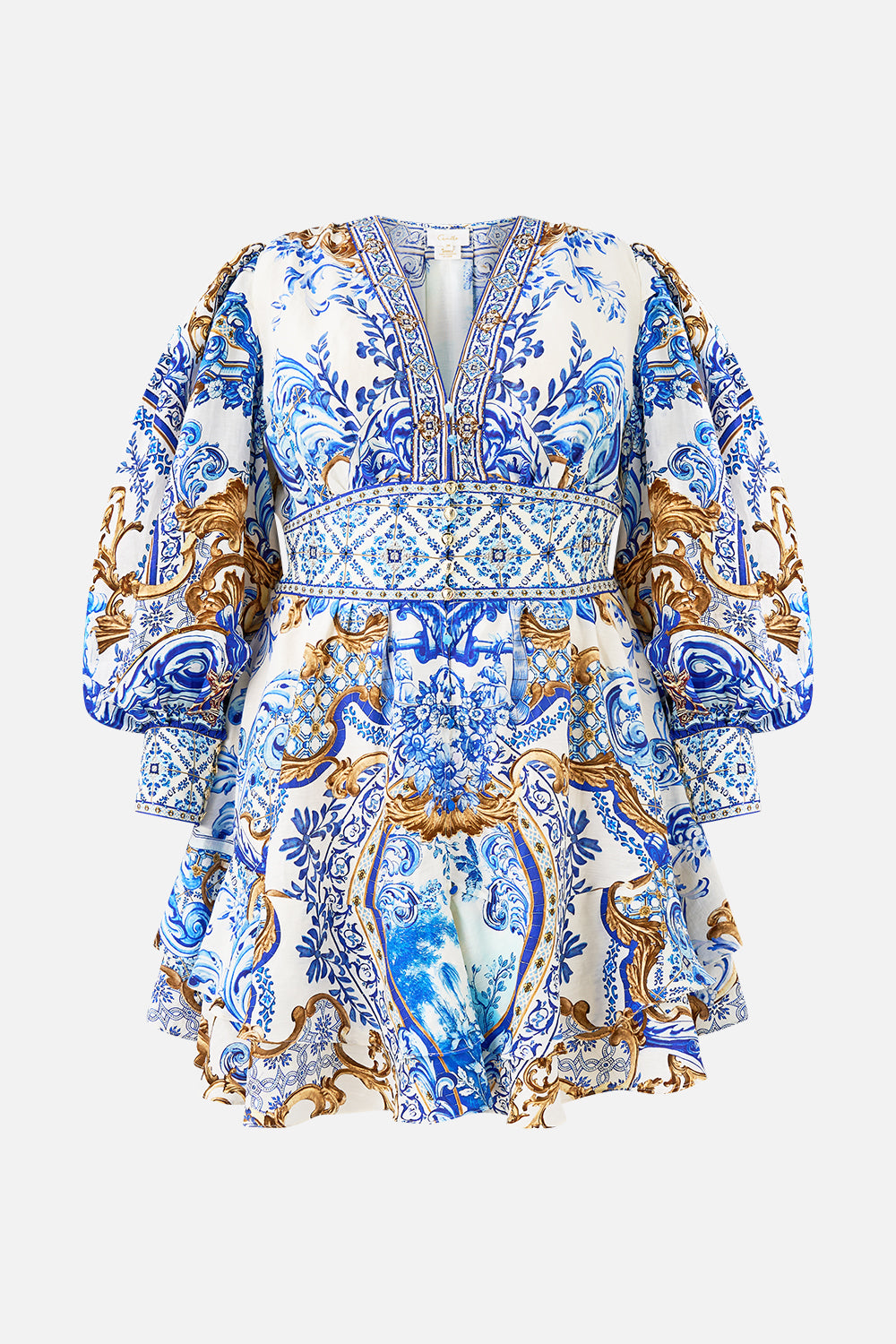 BUTTON FRONT FRILL DRESS AZUL ADVENTURES