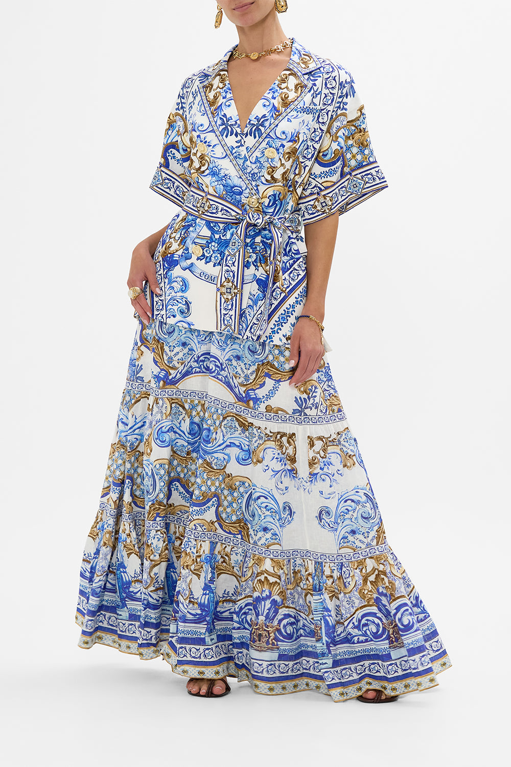 The CAMILLA SCOOP BACK HEM DRESS READY FOR MY WELCOME DRINK in our  print.