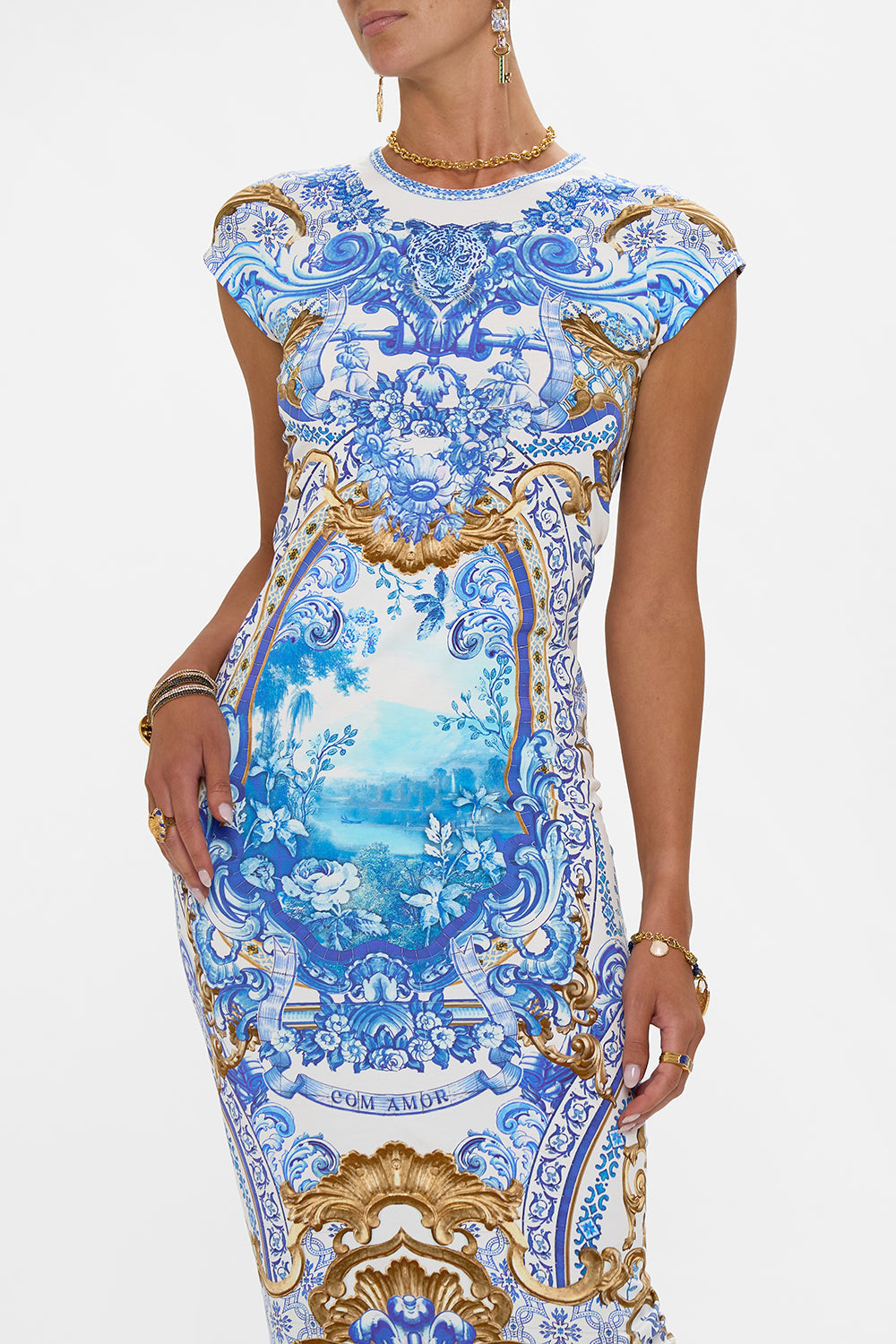 JERSEY TANK DRESS WITH CAP SLEEVES AZUL ADVENTURES