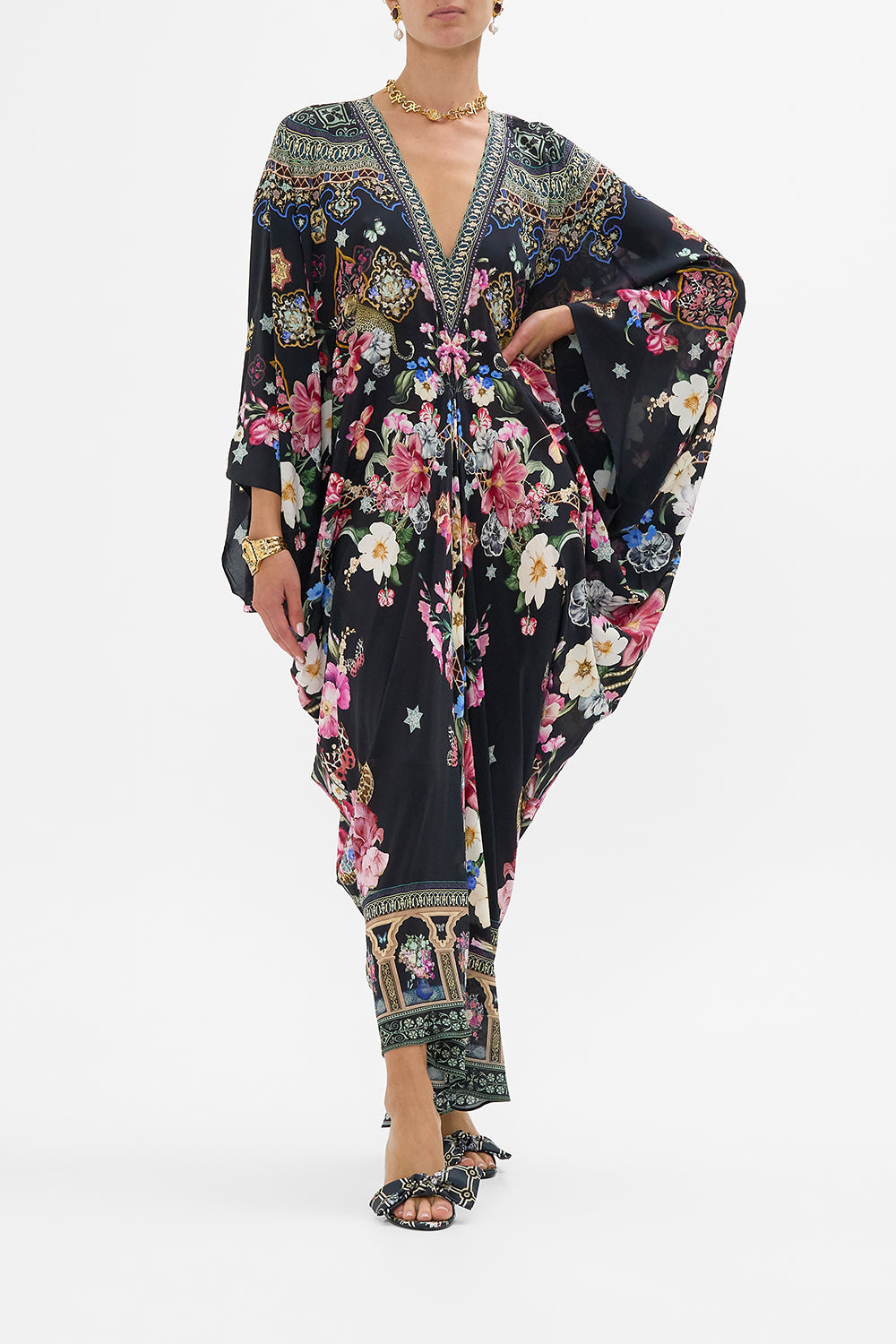 T SHAPE LONG KAFTAN MIDNIGHT IN MONSERRATE