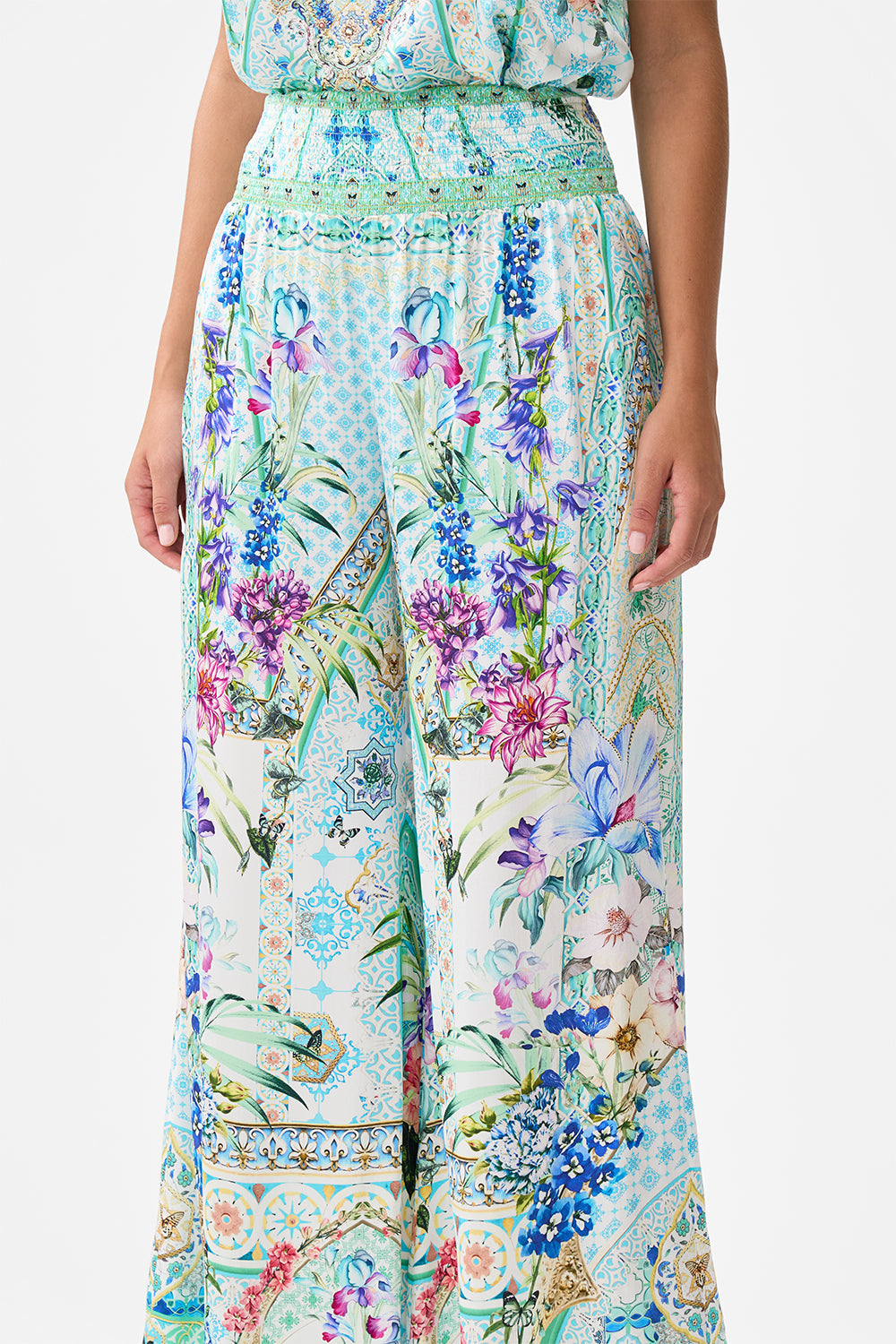 The CAMILLA TIE BACK CAMI LISBOA LUXE in our  print.