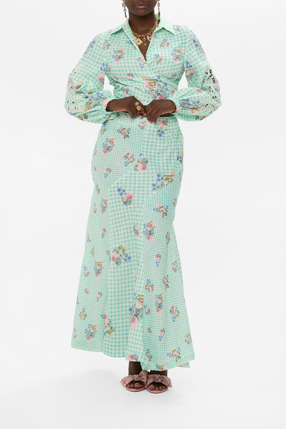 The CAMILLA DOUBLE TIE FRONT DRESS MONSERRATE MAGIC in our  print.