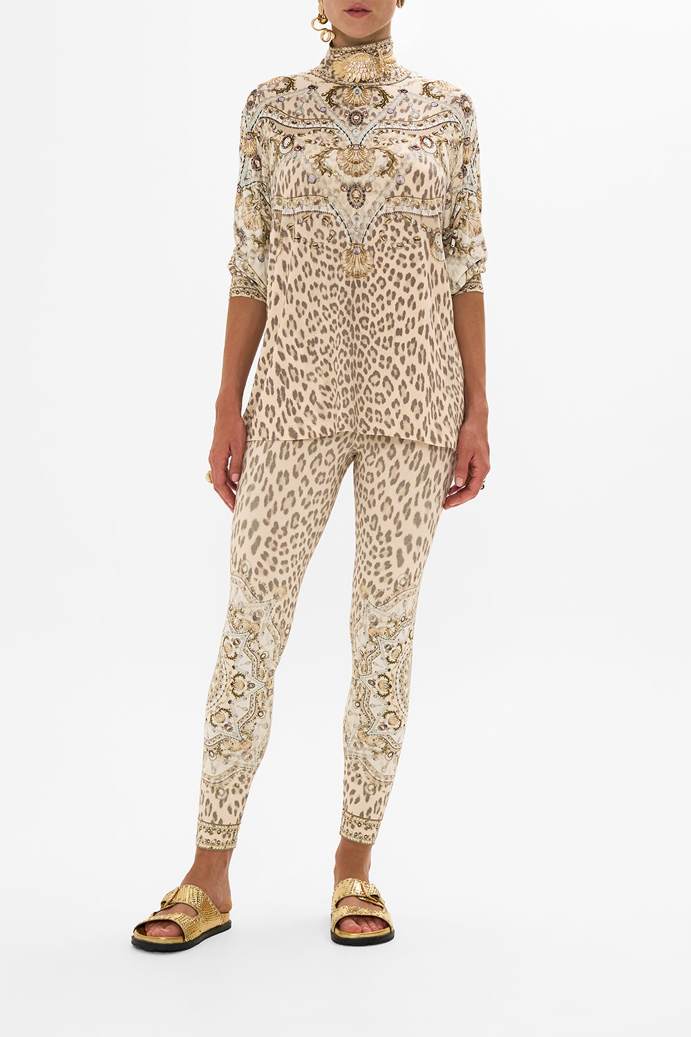 CAMILLA blush leggings in Grotto Goddess print.