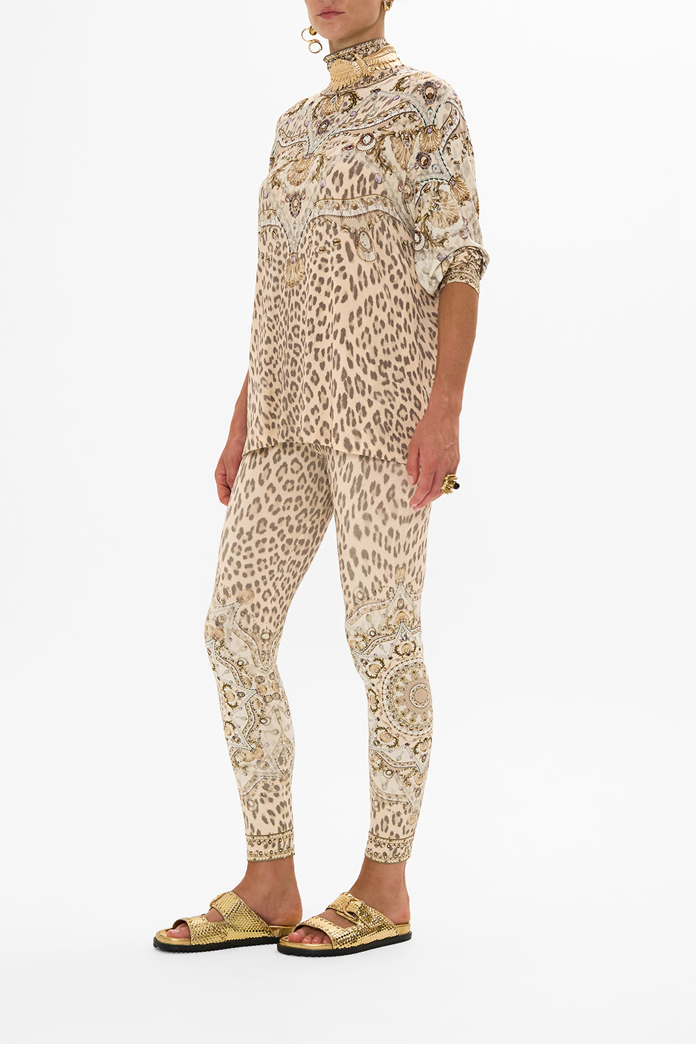 CAMILLA blush leggings in Grotto Goddess print.