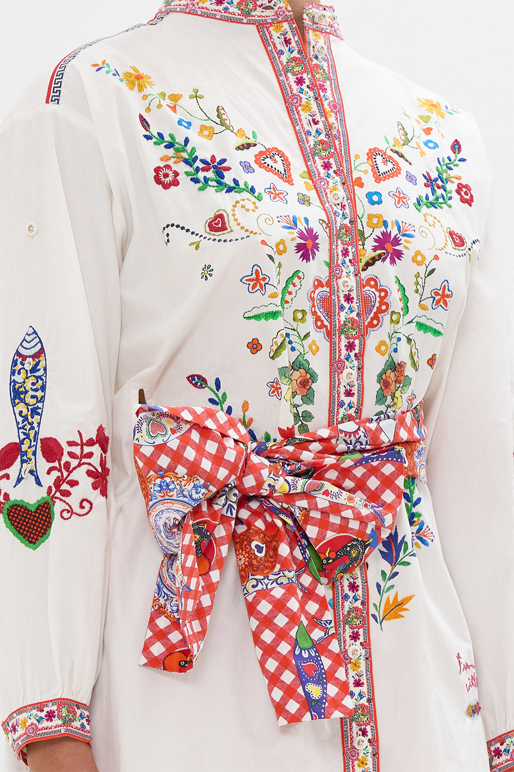 WAIST TIE BUTTON THROUGH SHIRT FAITH, LUCK & JUSTICE