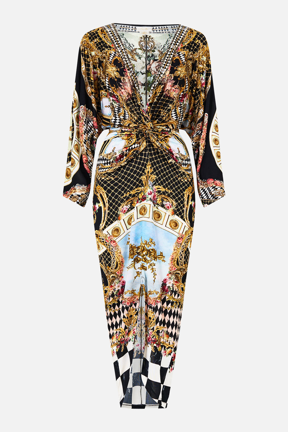 LONG SPLIT FRONT TWIST DRESS MONARCHY MANIA