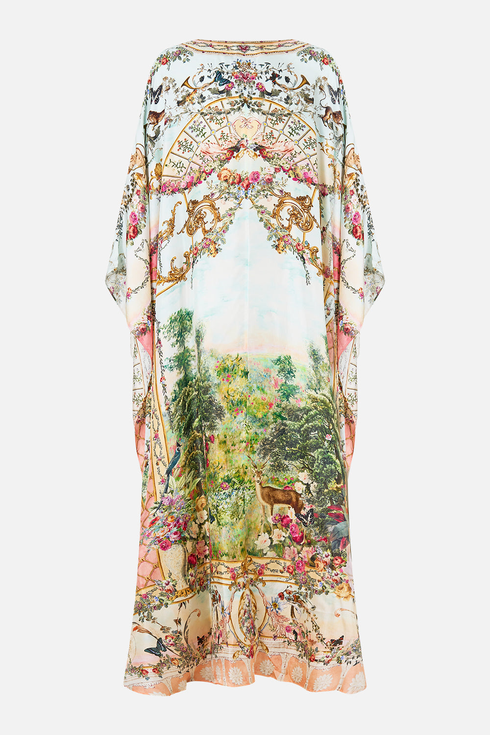 V NECK KAFTAN WITH FRONT WELT POCKETS ARCHES OF AMOR