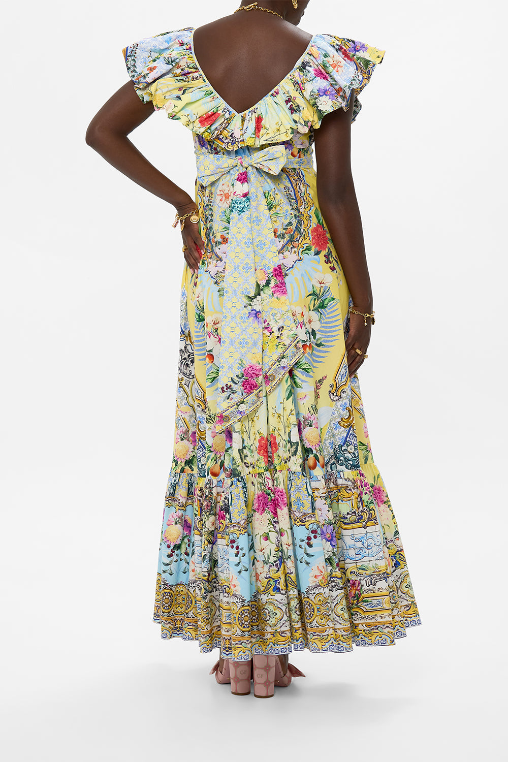 FRILL NECK DRESS WITH HARDWARE FLOR FANTÁSTICA