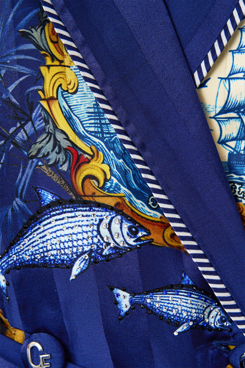 The CAMILLA SILK SHRUG SALTY SPLENDOUR in our  print.