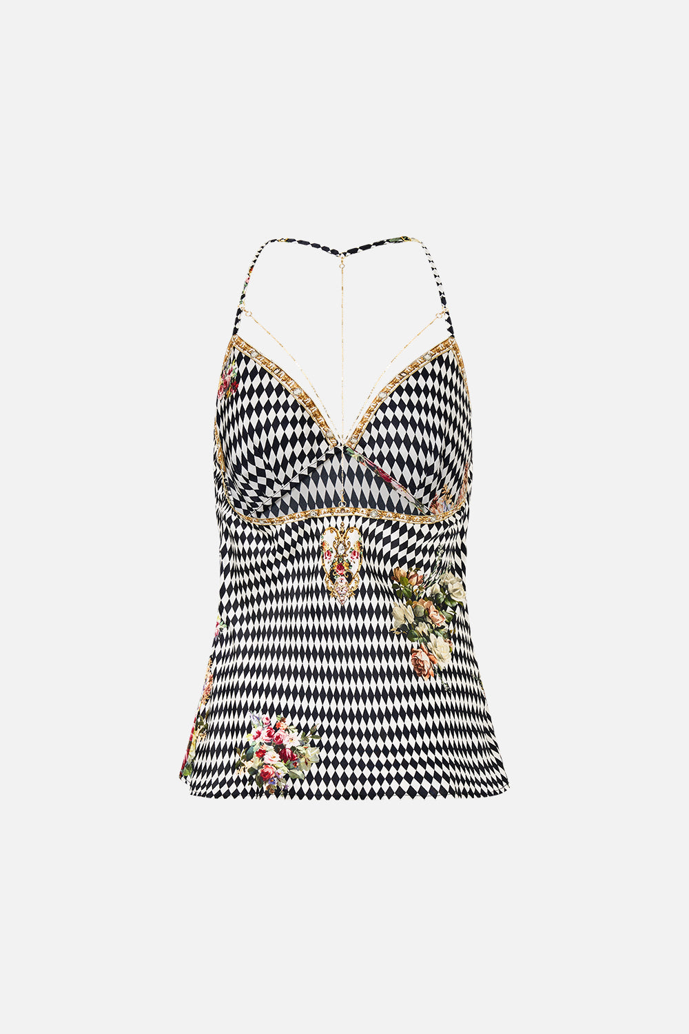 CHAIN DETAIL BIAS CAMI ROCOCO GLOW