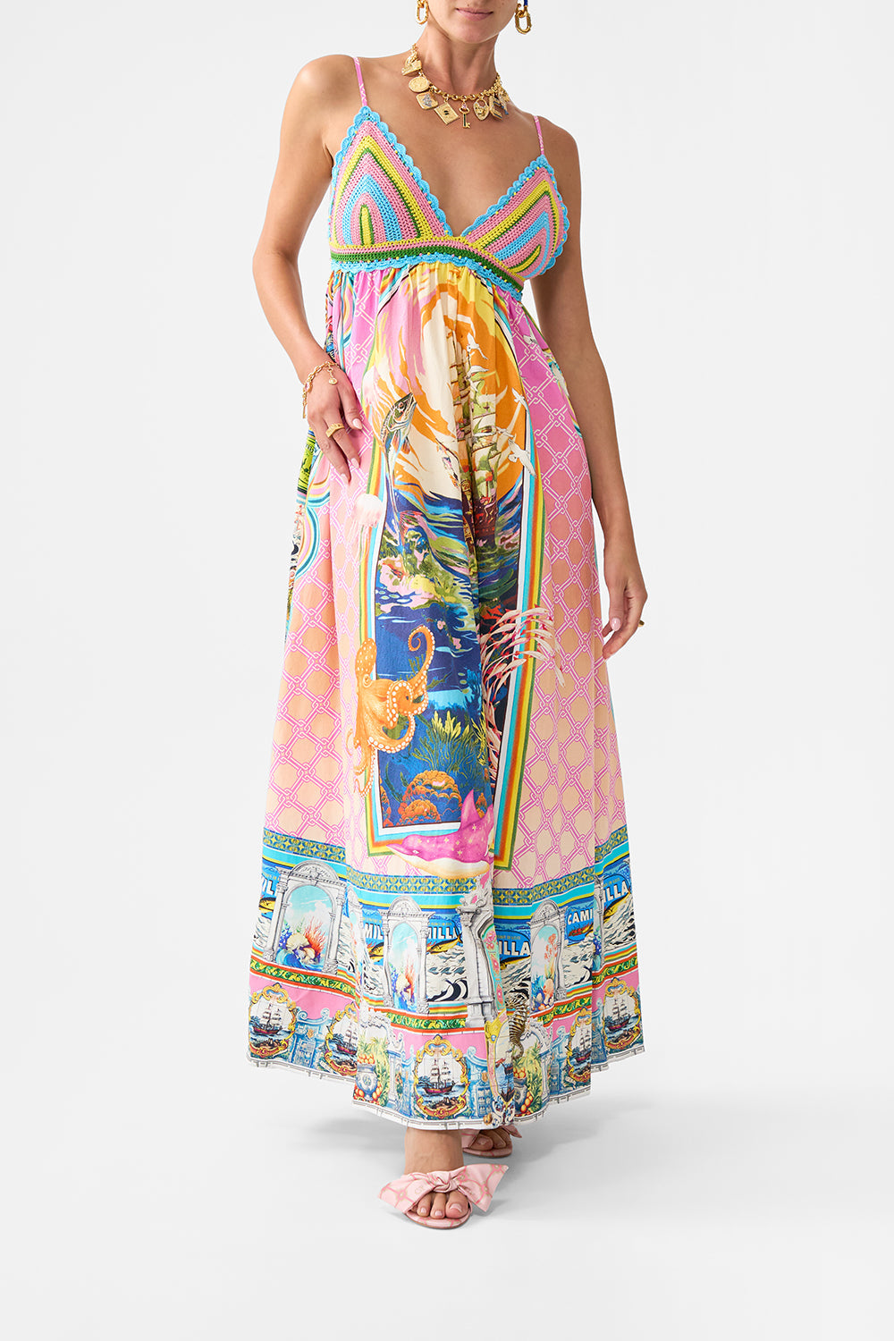 BRALETTE DETAIL DRESS SALTY SPLENDOUR