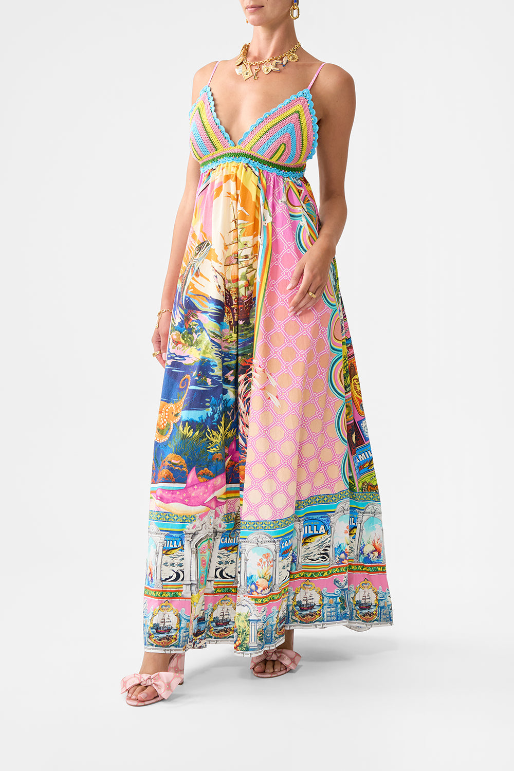 BRALETTE DETAIL DRESS SALTY SPLENDOUR