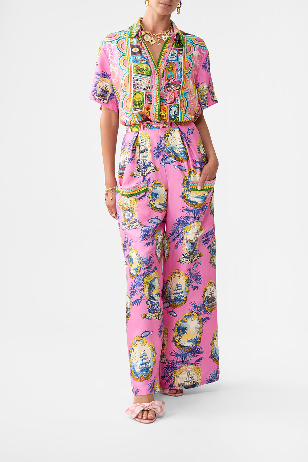 WIDE LEG TROUSER WITH FRONT POCKETS SALTY SPLENDOUR