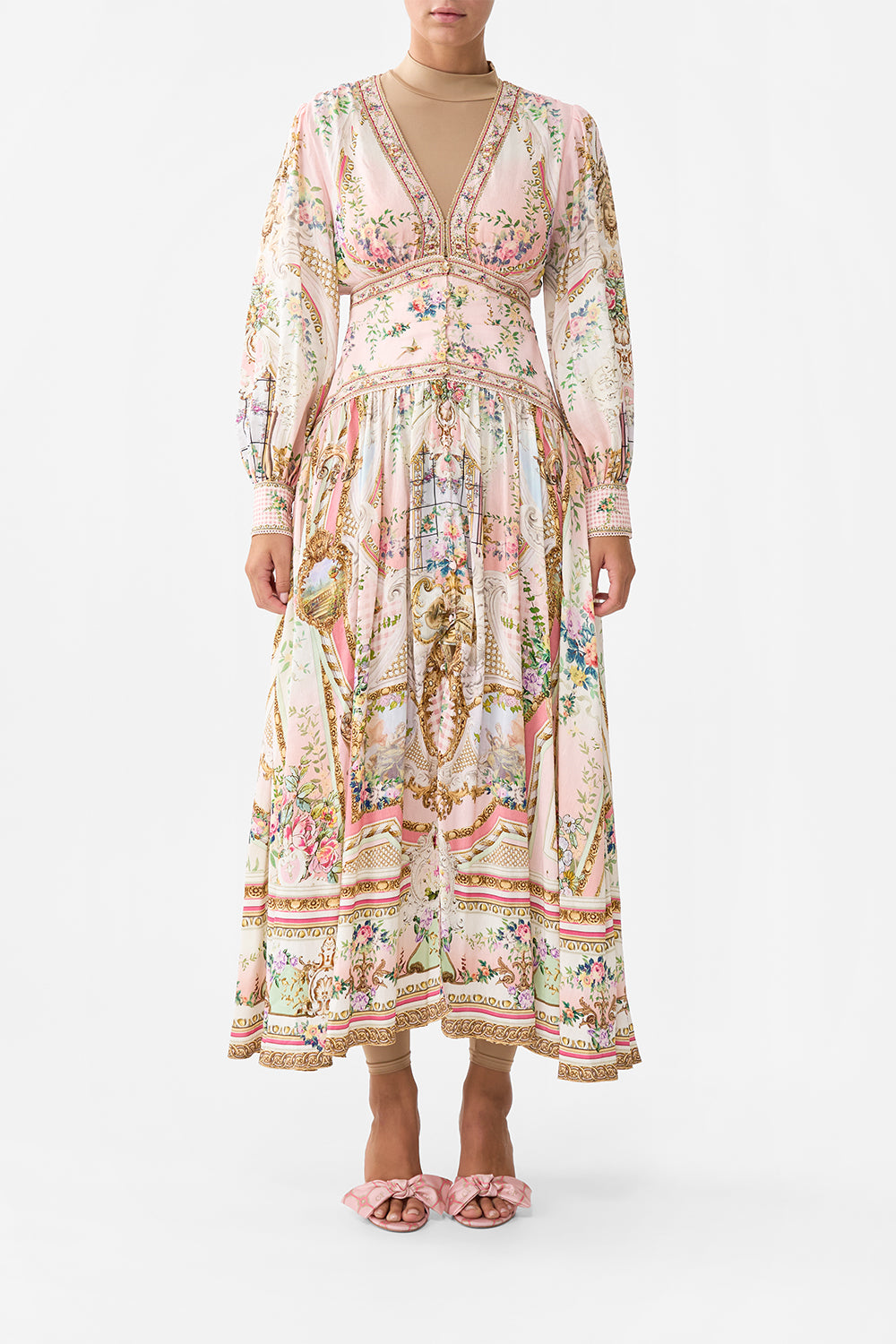 BUTTON THROUGH DRESS WITH EXTENDED WAISTBAND LISBON LULLABY