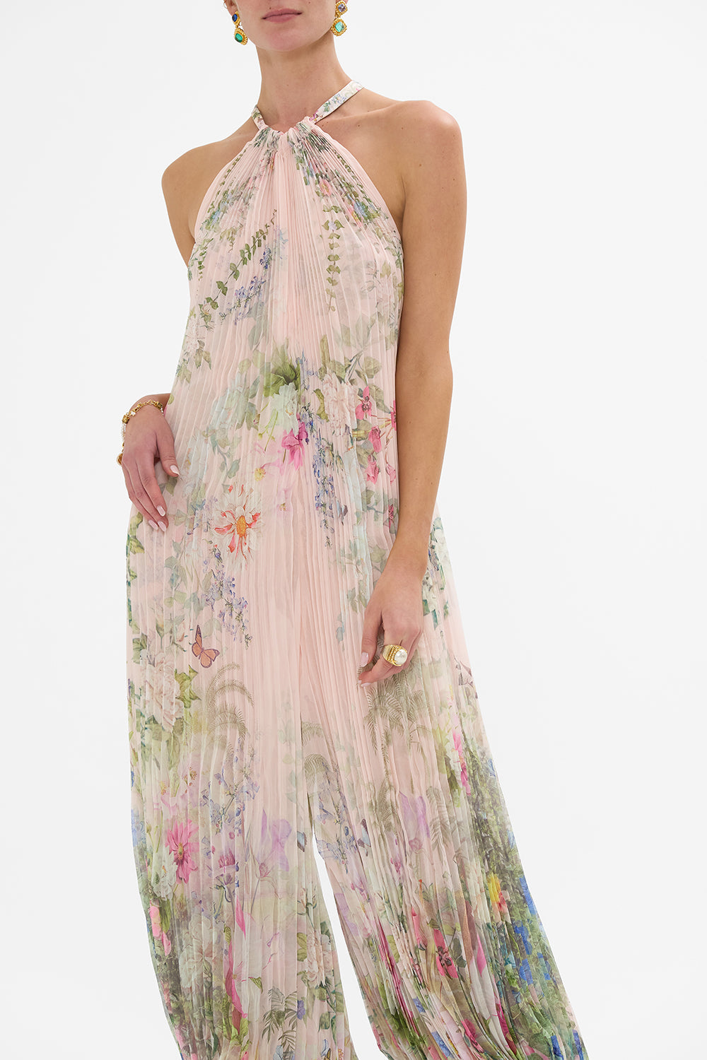 PLISSE JUMPSUIT WITH NECK TIE PALACIO PLAYGROUND