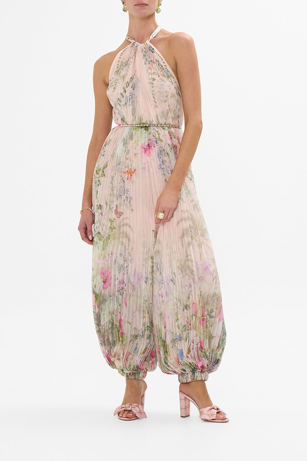 PLISSE JUMPSUIT WITH NECK TIE PALACIO PLAYGROUND