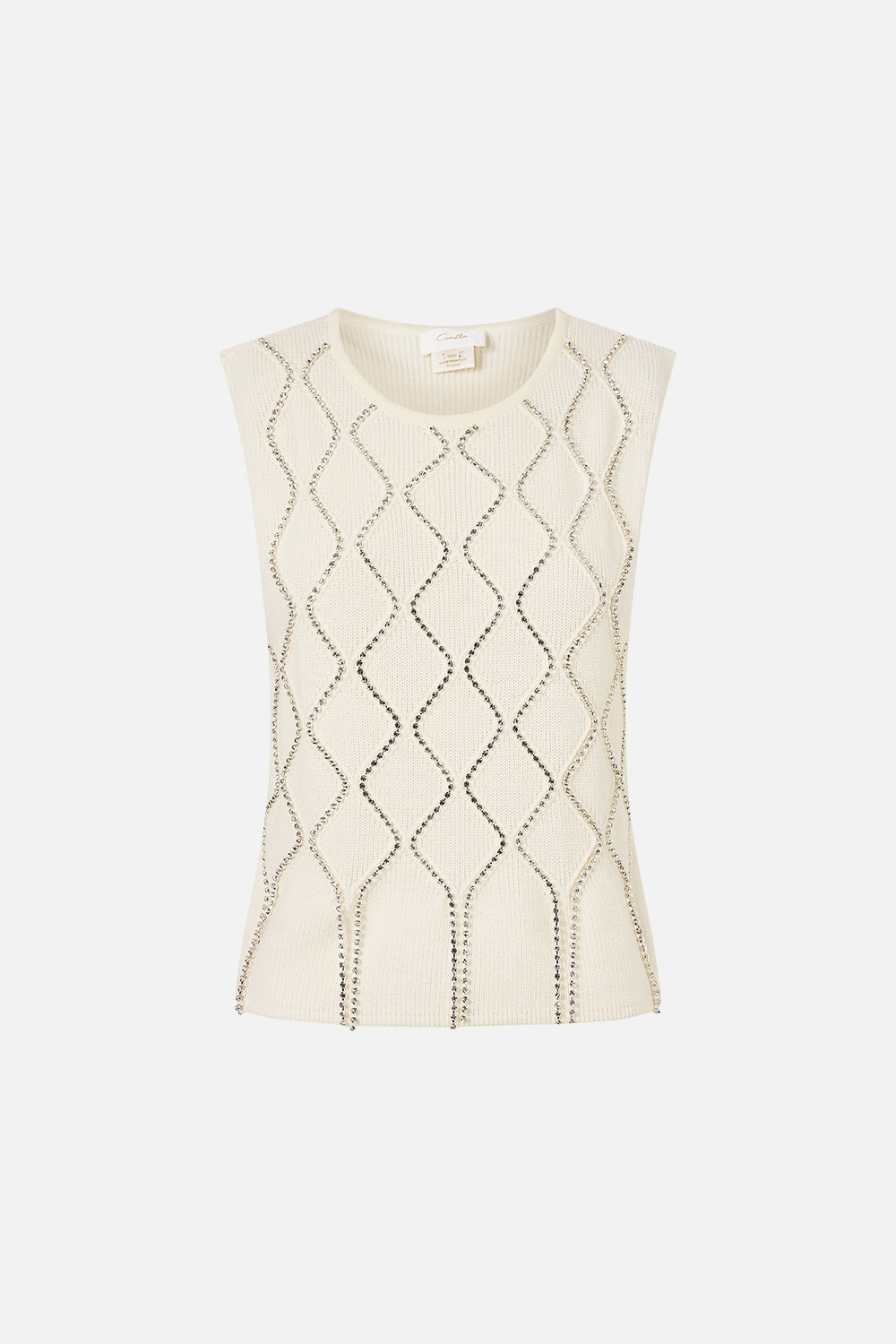 The CAMILLA FRILL NECK DRESS WITH HARDWARE SONG OF SAINT ANTHONY in our  print.