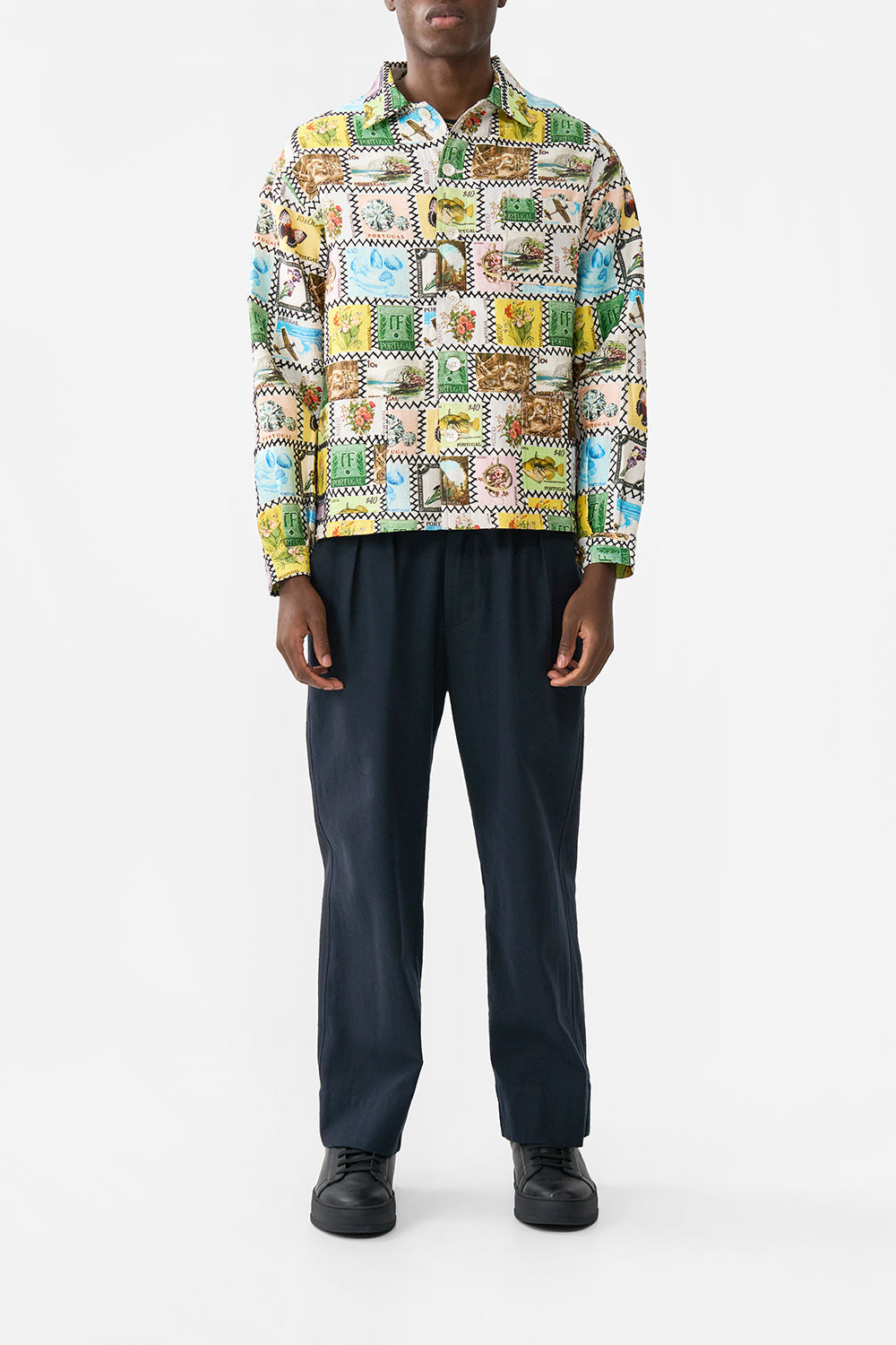 The CAMILLA V NECK TOP WITH KNOT BACK PALACIO POETRY in our  print.