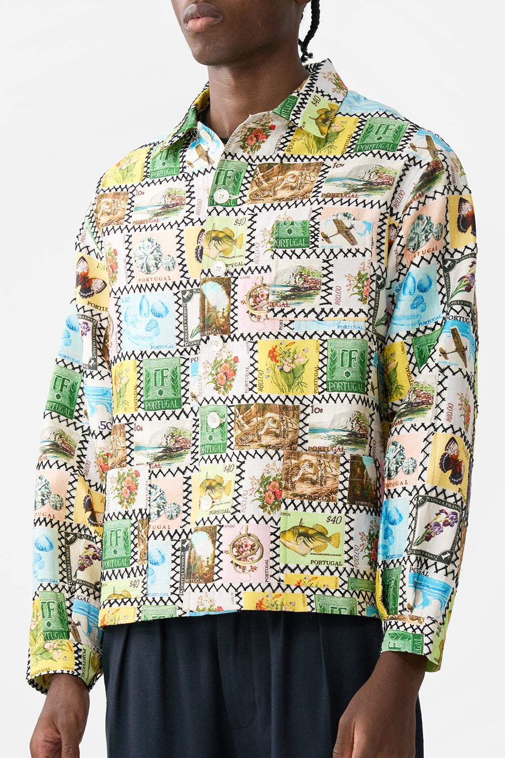 The CAMILLA OVERSIZED SHIRT CORRIDOR OF CALM in our  print.