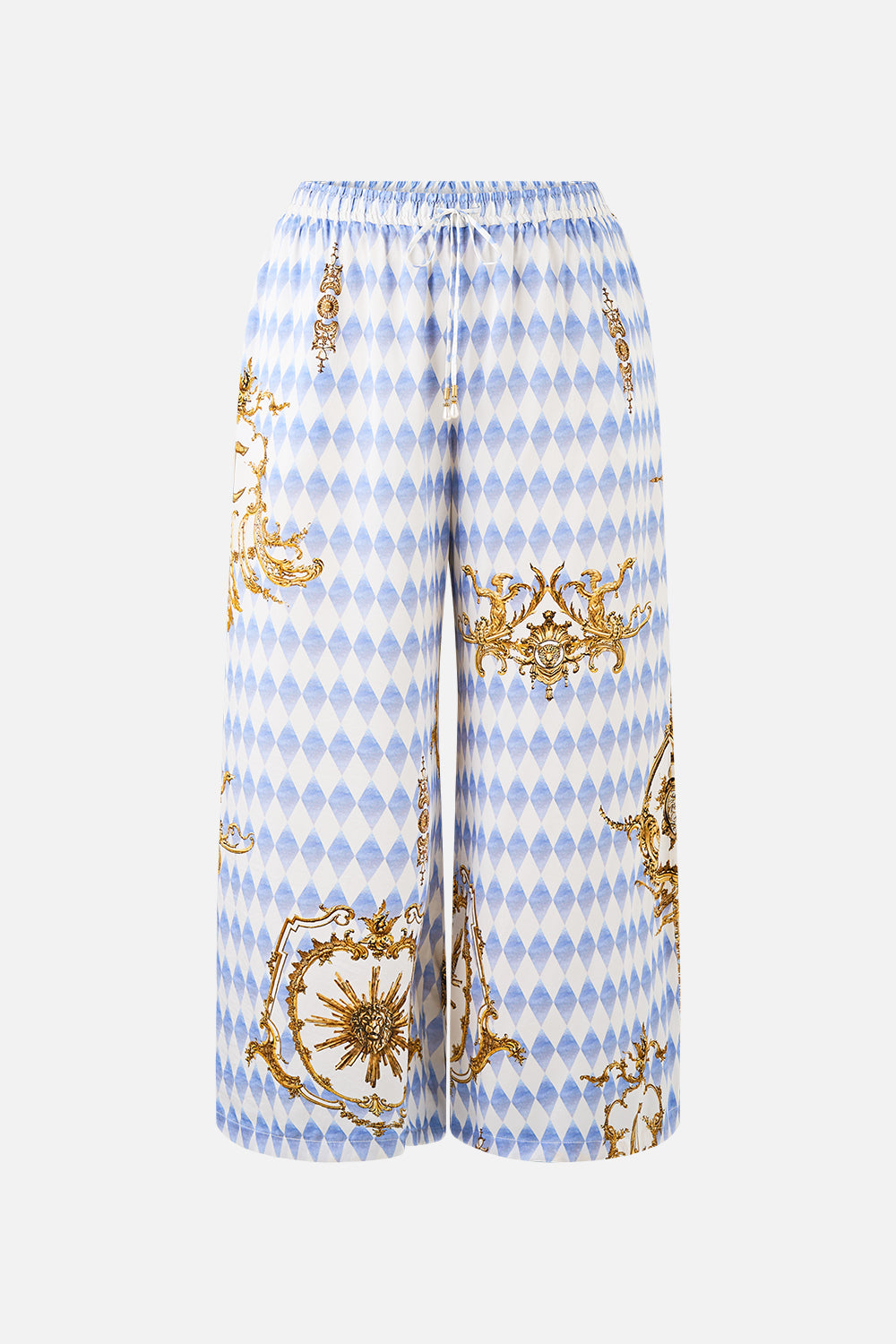 The CAMILLA DRAWSTRING BUCKET BAG SALTY SPLENDOUR in our  print.