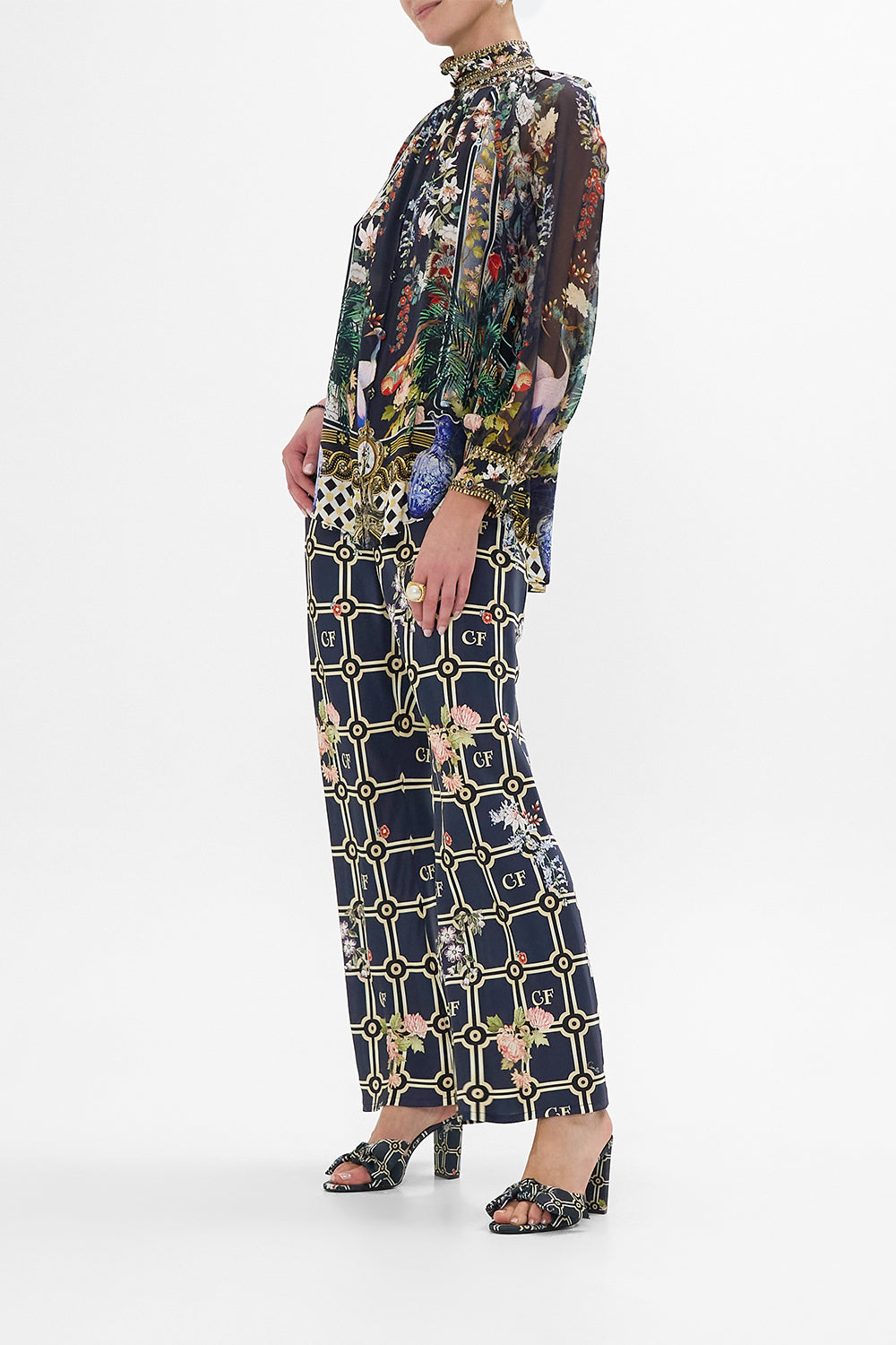 The CAMILLA DOUBLE BREASTED SUIT JACKET THE IMPERIAL GATE in our  print.