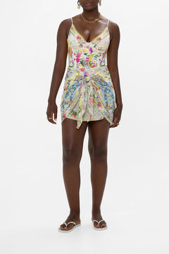 LAYERED SHORT SARONG WITH TIE FRONT FLOR FANTÁSTICA