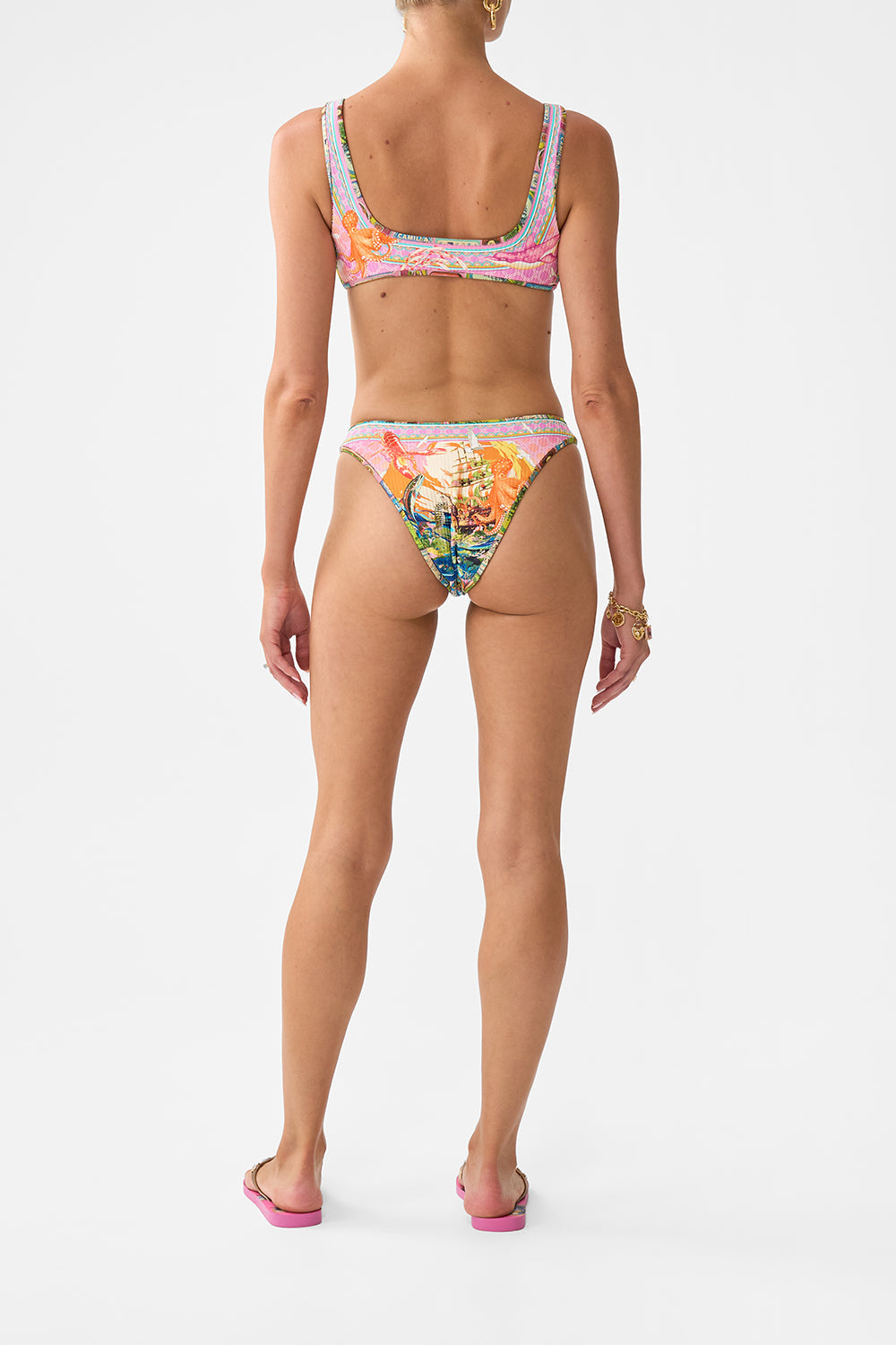 The CAMILLA HIGH WAISTED TIERED SKIRT FLORAL FREEFALL in our FLORAL FREEFALL print.