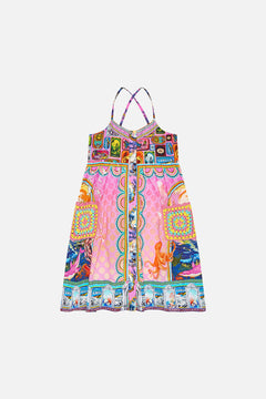KIDS MIDI DRESS WITH CROCHET POCKETS 4-10 SALTY SPLENDOUR