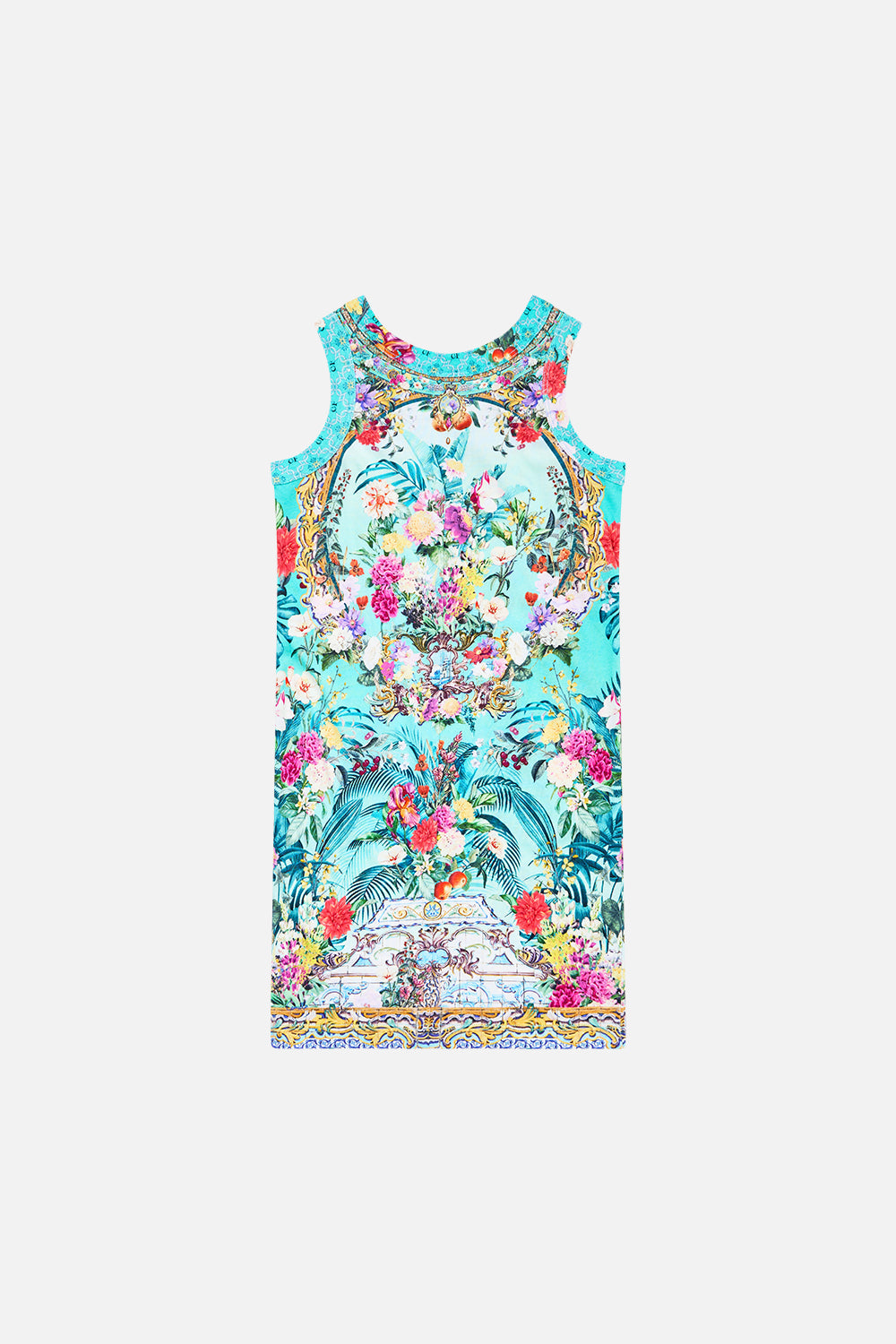 The CAMILLA MINI SKIRT THE QUEENS QUARTERS in our  print.