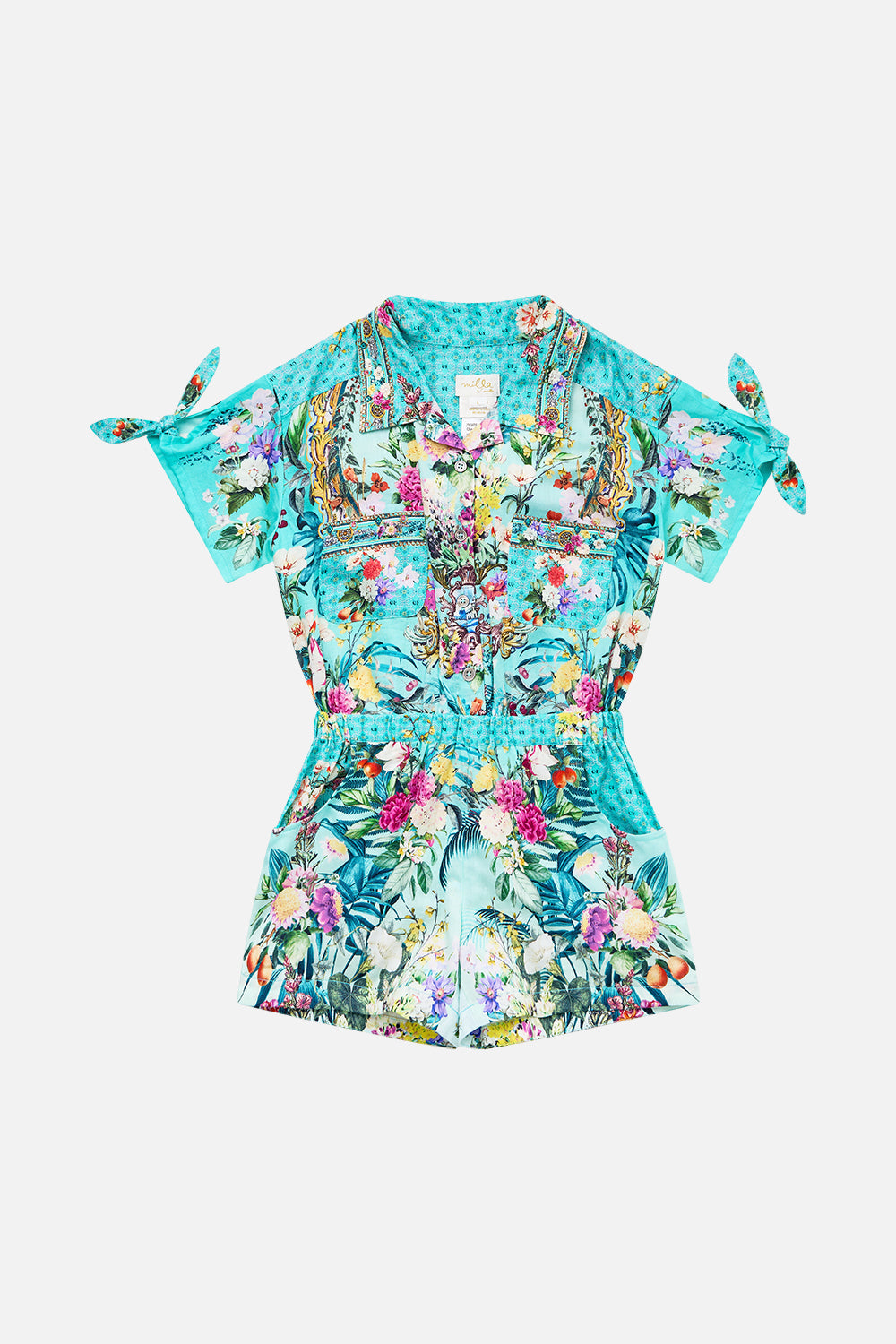 CAMILLA Kids Mini Boiler With Bows 12-14 in Gardens Of Queluz print