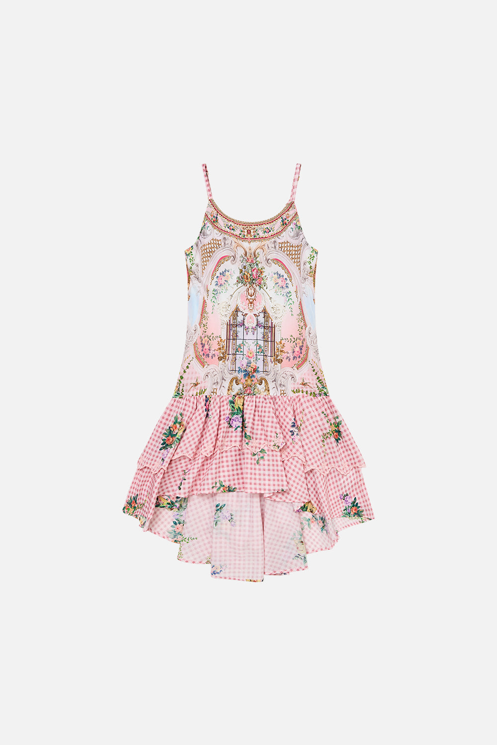 KIDS TIERED HIGH LOW DRESS 4-10 LISBON LULLABY