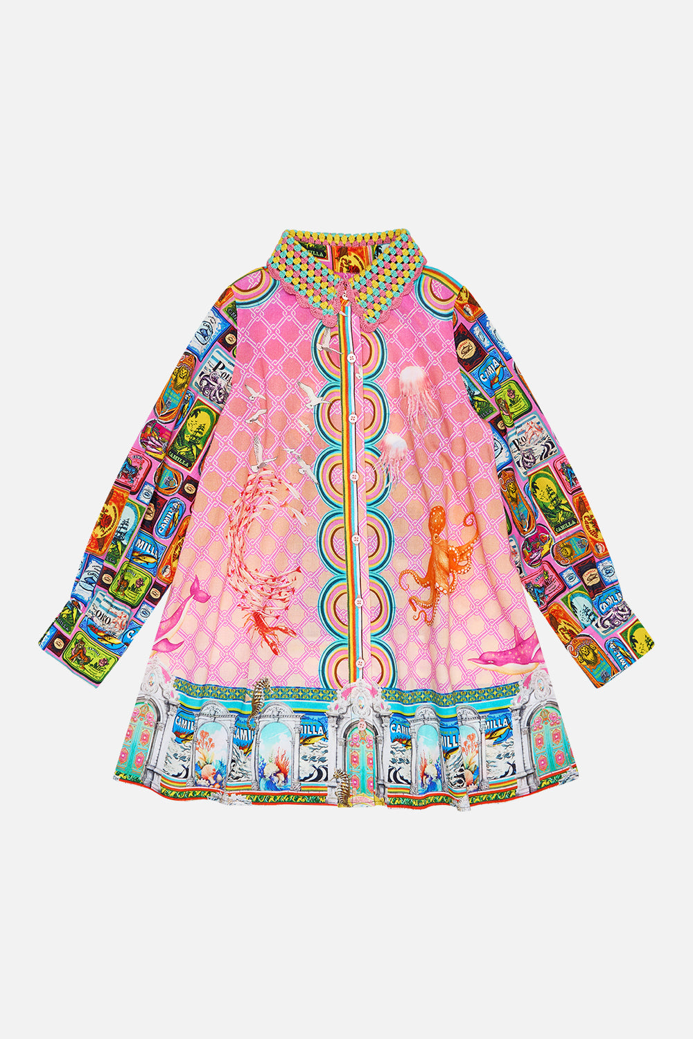 KIDS MINI SHIRT DRESS 4-10 SALTY SPLENDOUR