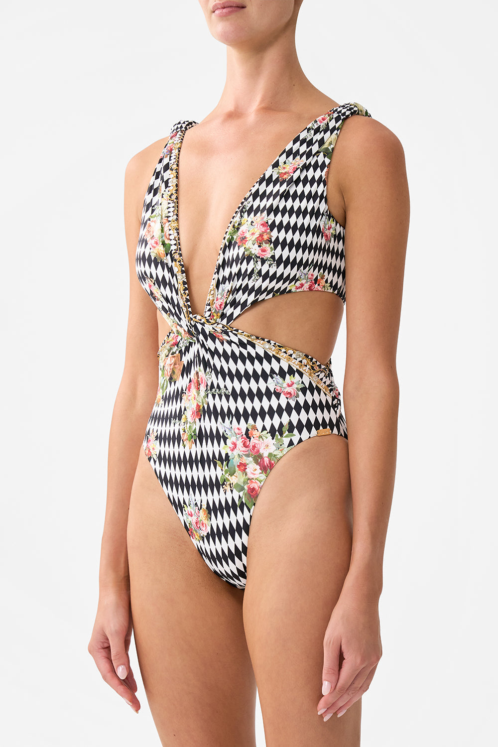 The CAMILLA MID LENGTH BOARDSHORT READY FOR MY WELCOME DRINK in our READY FOR MY WELCOME DRINK print.