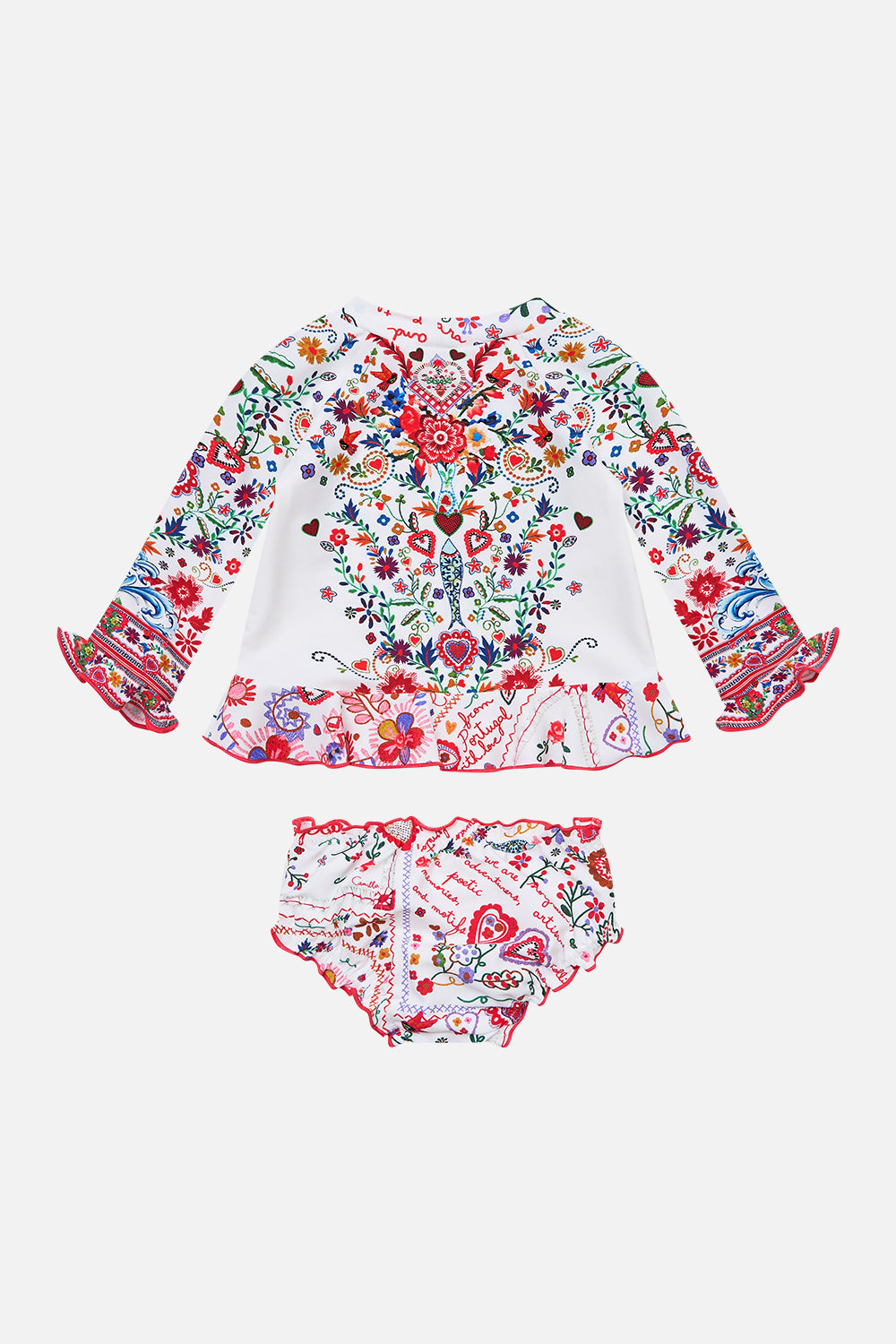 The CAMILLA HIGH WAISTED TIERED SKIRT AZUL ADVENTURES in our  print.